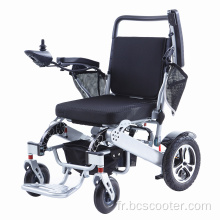Caricature handicapée en fauteuil roulant électrique pliable